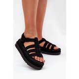 Boto Women's Platform Eco Suede Sandals Black Filisenia | Shoptok.si
