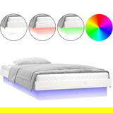 Maison Chic LED Posteljni okvir - Enojna postelja - Postelja za odrasle bel 100x200 cm trden les, (21693910) Cene