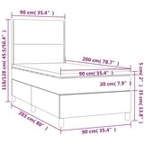  Krevet box spring s madracem LED svjetlosivi 90x200 cm tkanina | shoptok.hr