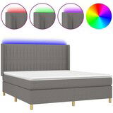 Krevet box spring s madracem LED tamnosivi 160x200 cm tkanina | shoptok.hr