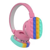 OXE Bluetooth brezžične otroške slušalke Pop It, roza
