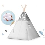  Teepee šator za djecu s girlandom i nukido svjetlima - sivi sa zvjezdicama | shoptok.hr