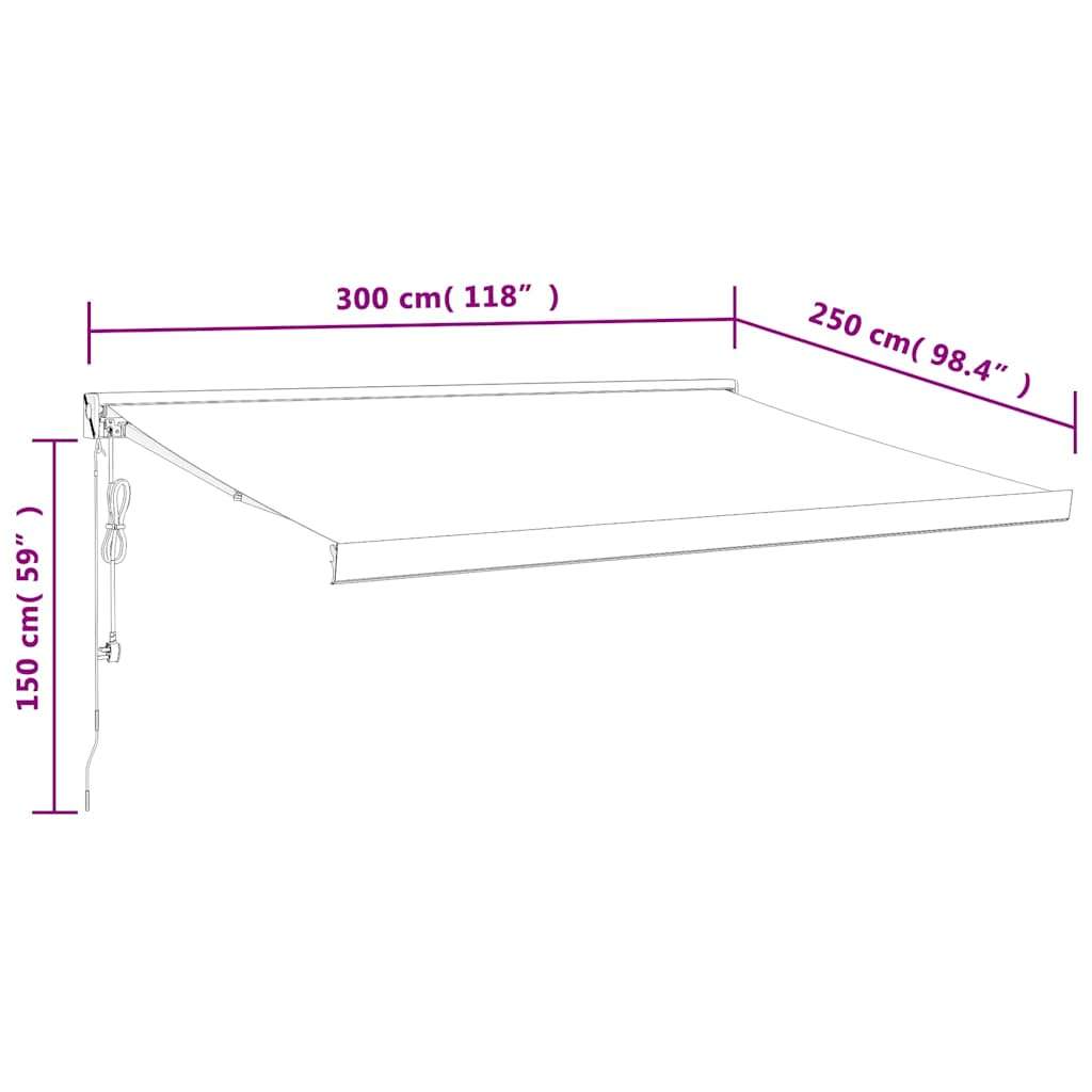 vidaXL Zložljiva tenda oranžna in rjava 3x2,5 m blago in aluminij Cene