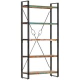 Police Knjižna omara 5-nadstropna 90x30x180cm trden predelan les | Shoptok.si