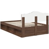  Krevetna konstrukcija s uzglavljem Smeđi hrast 120 x 190 cm | shoptok.hr