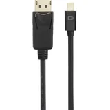 Mini-DisplayPort / DisplayPort priključni kabel 1.00 m RF-4538172 pozlaćeni kontakti crna [1x muški konektor mini displayport - 1x muški konektor displayport]