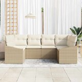  Sjedeća garnitura za vrt 6 kom. Bež i krema poliratan 234 x 123.5 x 69 cm | shoptok.hr