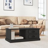 vidaXL Klubska mizica črna 90x50x35 cm inženirski les Cene