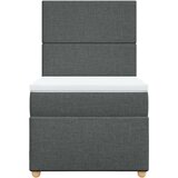 vidaXL Krevet s oprugama i madracem tamnosivi 100 x 200 cm od tkanine | shoptok.hr