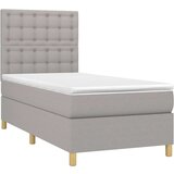  Krevet box spring s madracem LED svjetlosivi 100x200 cm tkanina | shoptok.hr