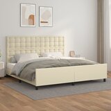  Okvir za krevet s uzglavljem krem 200x200 cm od umjetne kože | shoptok.hr