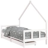 The Living Store Otroški posteljni okvir s predali bel 90x200 cm trdna borovina - Otroški Posteljni Okvir, (21625137) | Shoptok.si