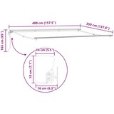  Električni zložljiv senčnik Rumena, Siva in Bela 4 × 3,5 m, (5000252454) | Shoptok.si