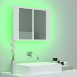  LED kupaonski ormarić s ogledalom bijeli 60x12x45 cm akrilni | shoptok.hr