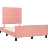  Posteljni okvir z vzglavjem roza 120x190 cm žamet | Shoptok.si
