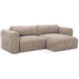 Makamii Svjetlo smeđa sklopiva/s prostorom za odlaganje kutna garnitura od šenila (s desnim kutom/s ležaljkom) Mele – | shoptok.hr