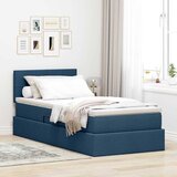  LED krevet za pohranu s madracem Plava 90 x 190 cm Tkanina | shoptok.hr