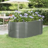  Povišena vrtna gredica od pocinčanog čelika 175x100x68 cm sivi | shoptok.hr