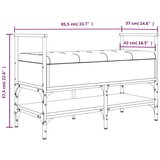 vidaXL Klop za čevlje siva sonoma 85,5x42x57,5 cm inženirski les | Shoptok.si