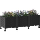  Vrtni saksija s kotačima Crna 120 x 40 x 44 cm PP | Eponuda.com