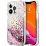 Guess GUHCP13LLG4GPI silikonski ovitek za iPhone 13 Pro - prozoren z roza bleščicami Cene
