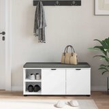  Klupa za hodnik s jastukom s policom Bijeli 100 x 38 x 46 cm | shoptok.hr