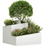  Vrtna saksija Bijelo 60 x 60 x 50 cm Čelična vrata | shoptok.hr