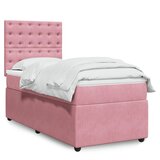 vidaXL Box spring postelja z vzmetnico roza 80x200 cm žamet, (21310695) | Shoptok.si