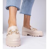 D/CEO marka niezdefiniowana Beige elegant moccasins with rhinestones Zelda | shoptok.hr