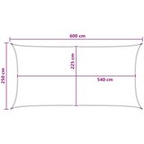  Jedrilica za sunčevu sjenu 2,5 x 6 m HDPE Pravokutni | shoptok.hr
