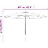  Vrtni suncobran s drvenim stupom bordo 400 x 273 cm | shoptok.hr