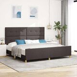  Krevet u tamnosmeđoj boji 200x200 cm od tkanine | shoptok.hr