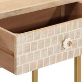  Konzolni stol 90 x 30 x 76 cm od masivnog drva manga i željeza - 90 x 30 x 76 cm 1 s 2 ladice 1 | shoptok.hr