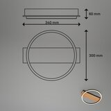 BRILONER 3908-014 - LED plafonsko svetlo KADA LED/14W/230V, prečnik 30 cm, crna/smeđa Slike