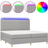  box spring s madracem LED svjetlosivi 200x200 cm tkanina | shoptok.hr