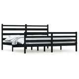 The Living Store Posteljni okvir iz trdne borovine 200x200 cm črn - Posteljni Okvir, (21525842) | Shoptok.si