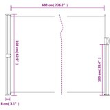  Uvlačiva bočna tenda krem boje 160 x 600 cm | shoptok.hr