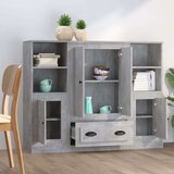  Visoke komode 3 kom siva boja betona od konstruiranog drva - Beton siva 3 | shoptok.hr
