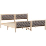  Krevetna konstrukcija s uzglavljem Sivo-smeđa 200 x 200 cm | shoptok.hr