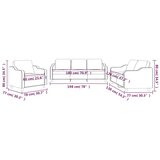  3-dijelni set sofa s jastucima smeđi od tkanine | shoptok.hr