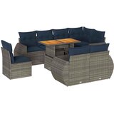  9-dijelni set vrtnih sofa od poliratana s jastucima sivi | shoptok.hr
