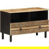 vidaXL TV omarica črna 70x33,5x46 cm Masivni neobdelan les Mango | Shoptok.si