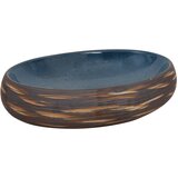 Maison Chic Umivalnik - Kopalna umivalnik - Lavabo Nadpultni rjav in moder ovalen 59x40x15 cm keramika, (21684681) | Shoptok.si