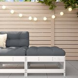 Maison Chic Vrtni stolček - Vrtni stoli za noge z blazino bela trdna borovina JS1005, (21878599) | Shoptok.si