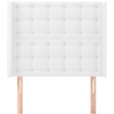  Uzglavlje s ušima bijelo 83x16x118/128 cm od umjetne kože | shoptok.hr