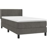 Box spring krevet s madracem tamnosivi 90x190 cm baršunasti | shoptok.hr