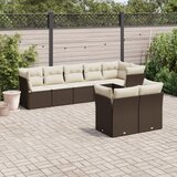 vidaXL 8-dijelni set vrtnih sofa s jastucima smeđi od poliratana Cijene