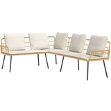  Set vrtnog namještaja od 4 dijela s jastučićima prirodni poli ratan | shoptok.hr