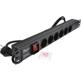 ExeLink Razvodni PDU panel za rack 19 in, sa 6 utičnih mesta, kabl 2m (aluminijum) | ePonuda.com