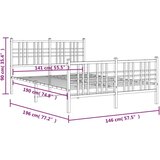 vidaXL metalni okvir kreveta uzglavlje i podnožje crni 140x190 cm | shoptok.hr